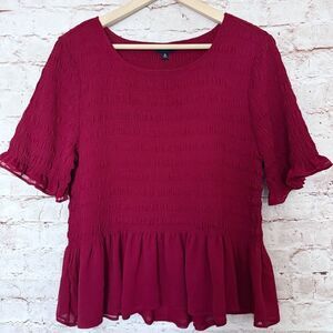 Torrid chiffon puckered stretch peplum top